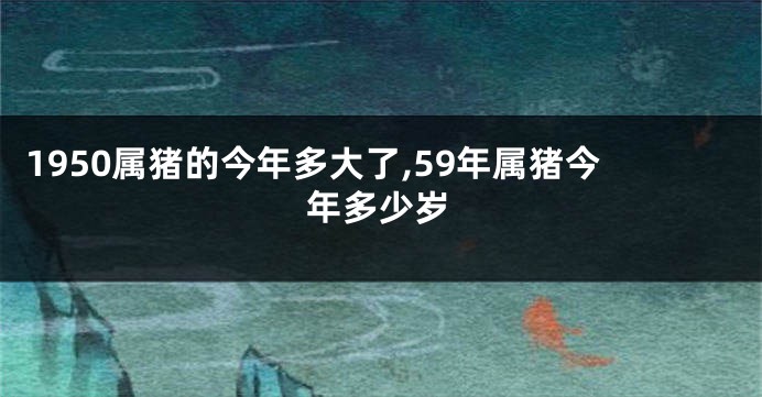 1950属猪的今年多大了,59年属猪今年多少岁