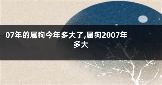 07年的属狗今年多大了,属狗2007年多大