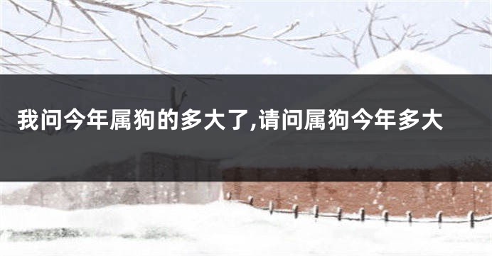 我问今年属狗的多大了,请问属狗今年多大