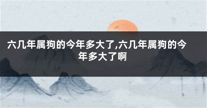 六几年属狗的今年多大了,六几年属狗的今年多大了啊