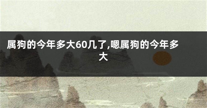 属狗的今年多大60几了,嗯属狗的今年多大