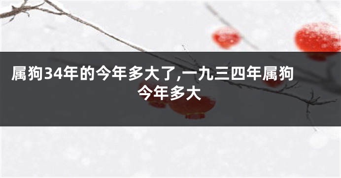 属狗34年的今年多大了,一九三四年属狗今年多大