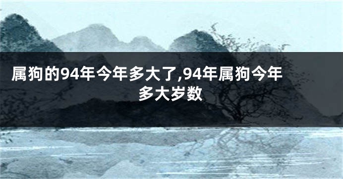 属狗的94年今年多大了,94年属狗今年多大岁数