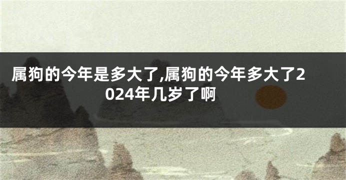 属狗的今年是多大了,属狗的今年多大了2024年几岁了啊