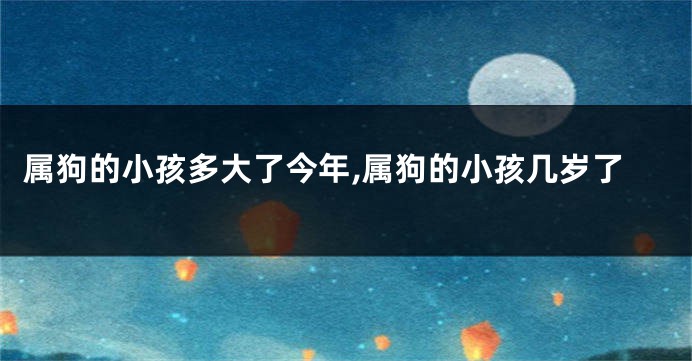 属狗的小孩多大了今年,属狗的小孩几岁了