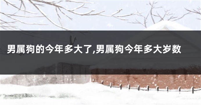 男属狗的今年多大了,男属狗今年多大岁数