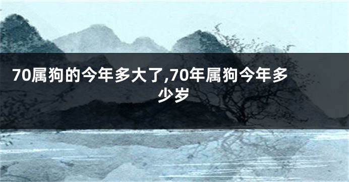 70属狗的今年多大了,70年属狗今年多少岁