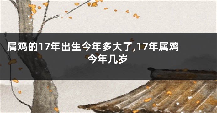 属鸡的17年出生今年多大了,17年属鸡今年几岁