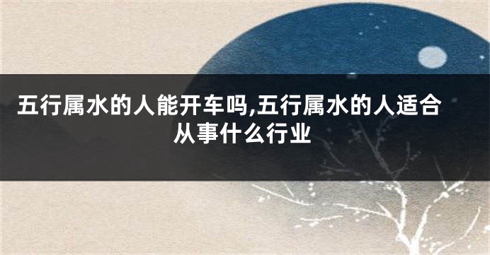 五行属水的人能开车吗,五行属水的人适合从事什么行业