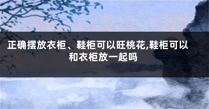 正确摆放衣柜、鞋柜可以旺桃花,鞋柜可以和衣柜放一起吗