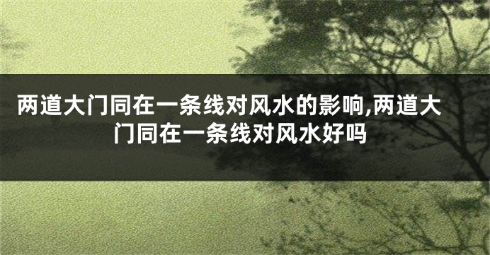 两道大门同在一条线对风水的影响,两道大门同在一条线对风水好吗