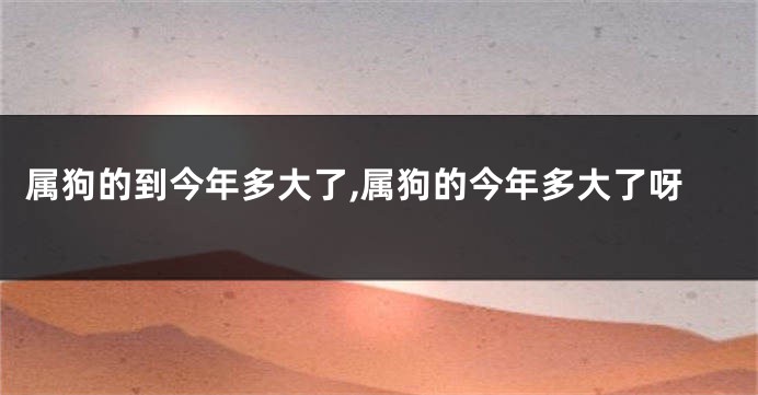 属狗的到今年多大了,属狗的今年多大了呀