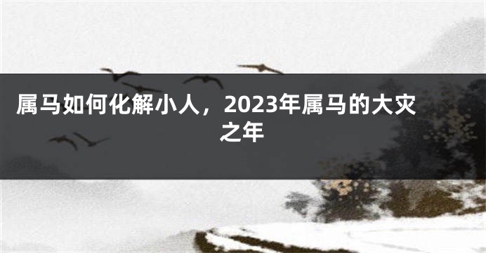 属马如何化解小人，2023年属马的大灾之年