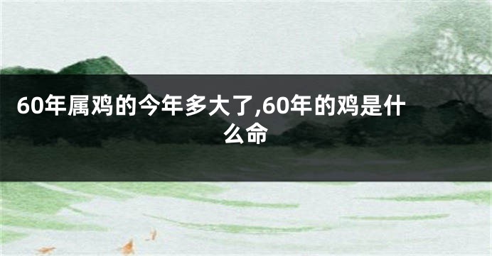 60年属鸡的今年多大了,60年的鸡是什么命