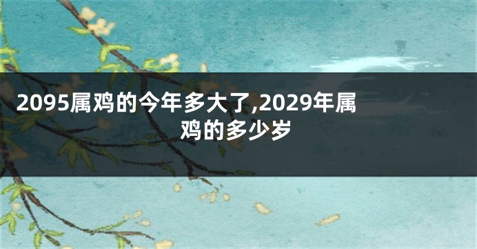 2095属鸡的今年多大了,2029年属鸡的多少岁