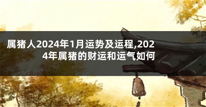 属猪人2024年1月运势及运程,2024年属猪的财运和运气如何