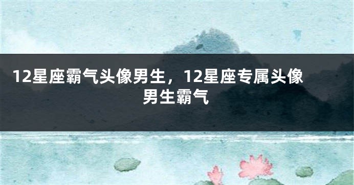 12星座霸气头像男生，12星座专属头像男生霸气