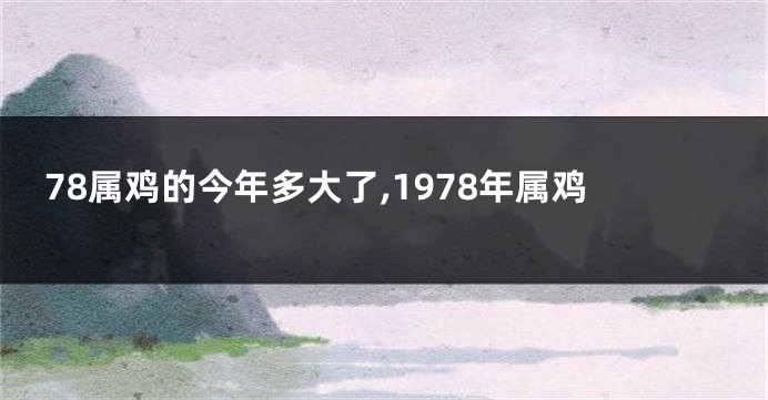 78属鸡的今年多大了,1978年属鸡