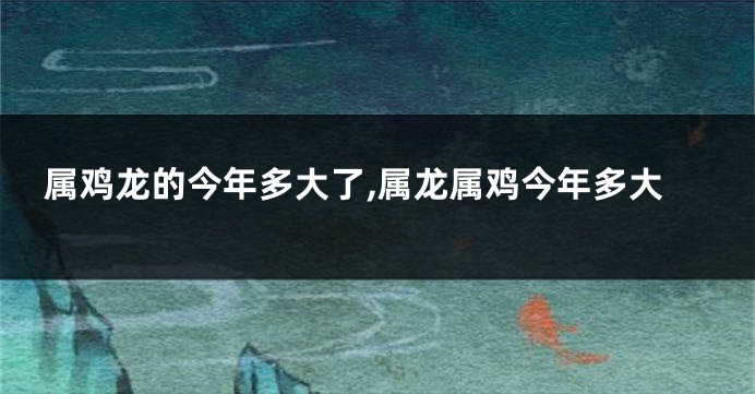 属鸡龙的今年多大了,属龙属鸡今年多大