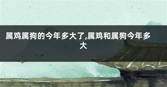 属鸡属狗的今年多大了,属鸡和属狗今年多大