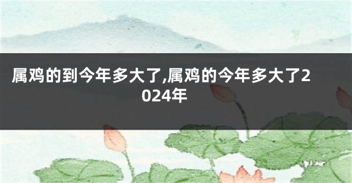 属鸡的到今年多大了,属鸡的今年多大了2024年