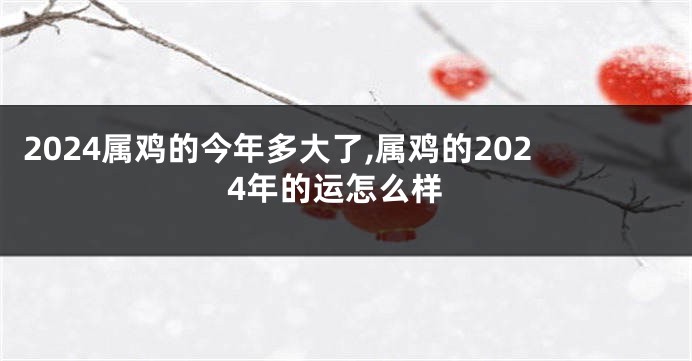 2024属鸡的今年多大了,属鸡的2024年的运怎么样