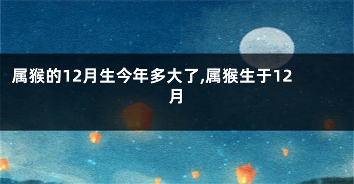 属猴的12月生今年多大了,属猴生于12月