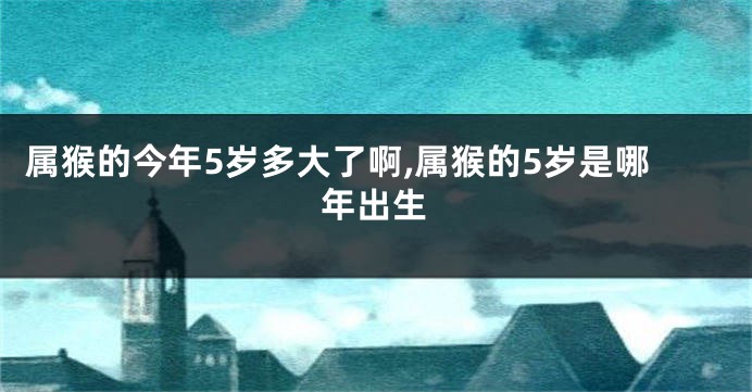 属猴的今年5岁多大了啊,属猴的5岁是哪年出生