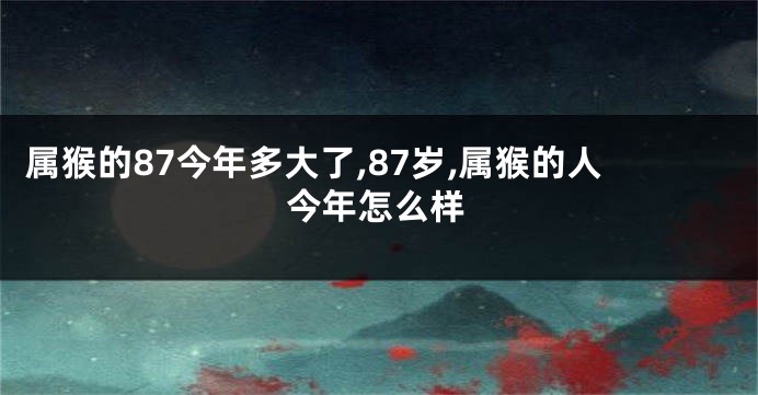 属猴的87今年多大了,87岁,属猴的人今年怎么样