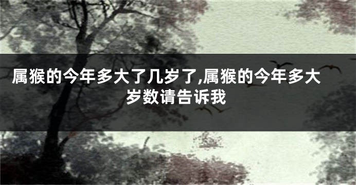 属猴的今年多大了几岁了,属猴的今年多大岁数请告诉我