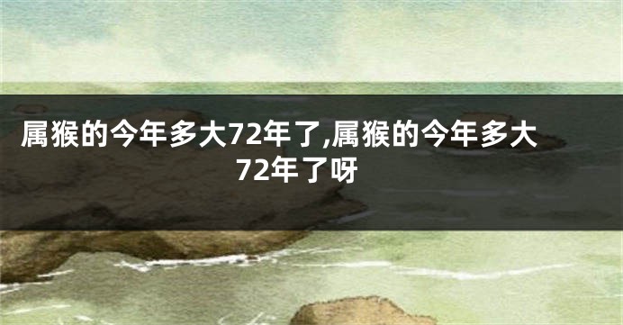 属猴的今年多大72年了,属猴的今年多大72年了呀