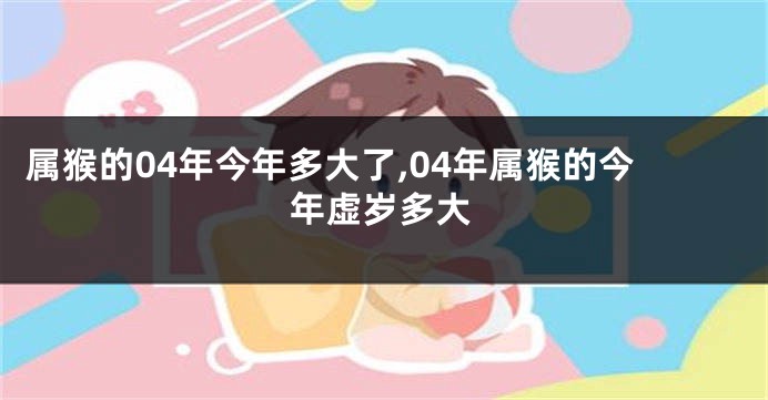 属猴的04年今年多大了,04年属猴的今年虚岁多大