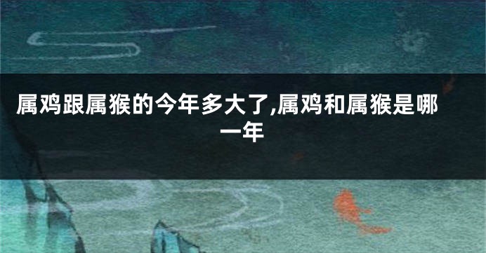 属鸡跟属猴的今年多大了,属鸡和属猴是哪一年