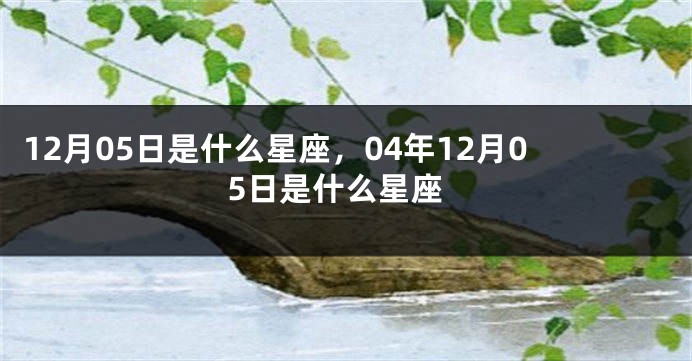 12月05日是什么星座，04年12月05日是什么星座