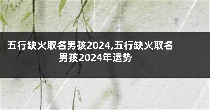 五行缺火取名男孩2024,五行缺火取名男孩2024年运势