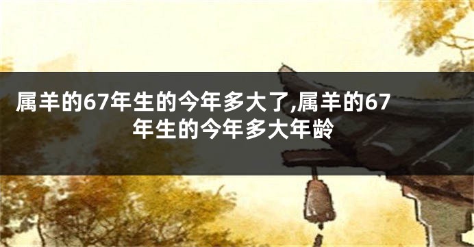 属羊的67年生的今年多大了,属羊的67年生的今年多大年龄