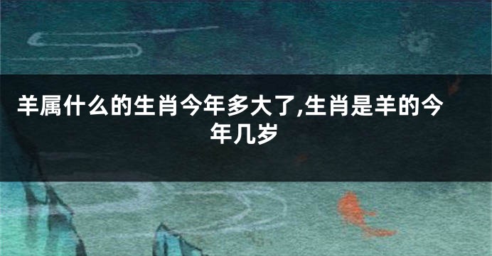 羊属什么的生肖今年多大了,生肖是羊的今年几岁