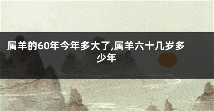 属羊的60年今年多大了,属羊六十几岁多少年