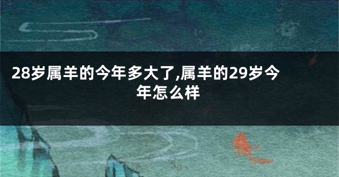 28岁属羊的今年多大了,属羊的29岁今年怎么样