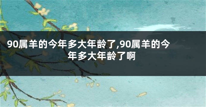 90属羊的今年多大年龄了,90属羊的今年多大年龄了啊