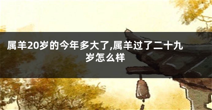 属羊20岁的今年多大了,属羊过了二十九岁怎么样