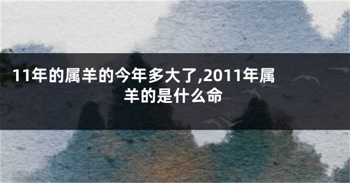 11年的属羊的今年多大了,2011年属羊的是什么命