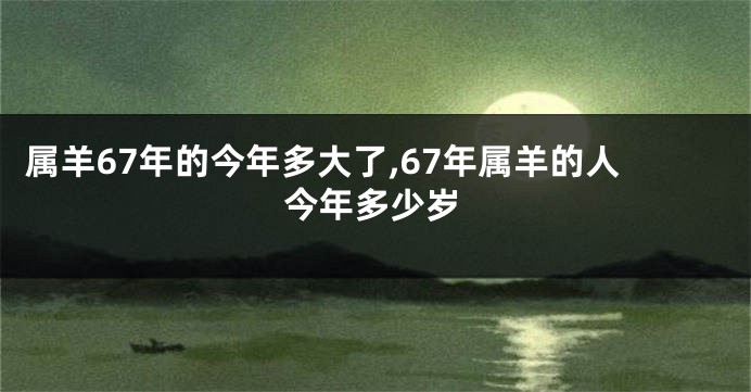 属羊67年的今年多大了,67年属羊的人今年多少岁