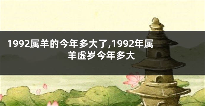 1992属羊的今年多大了,1992年属羊虚岁今年多大