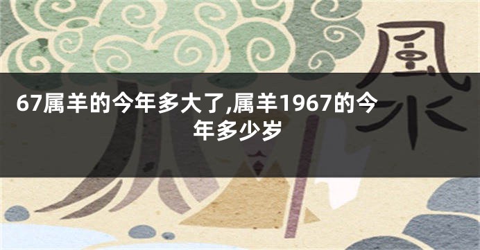 67属羊的今年多大了,属羊1967的今年多少岁