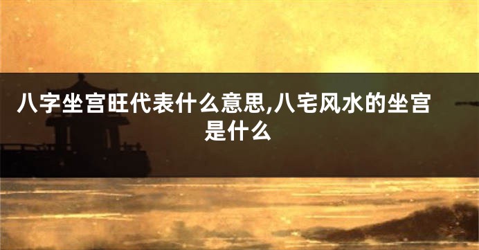 八字坐宫旺代表什么意思,八宅风水的坐宫是什么