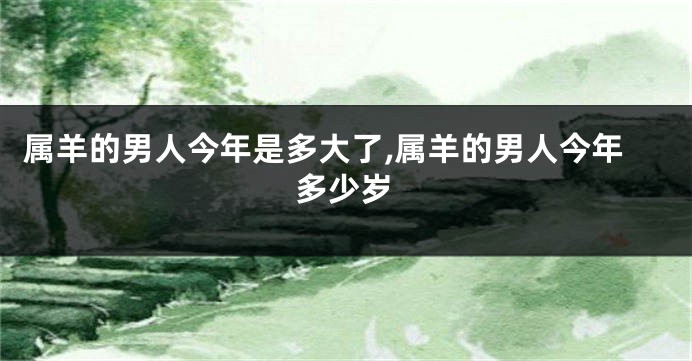 属羊的男人今年是多大了,属羊的男人今年多少岁