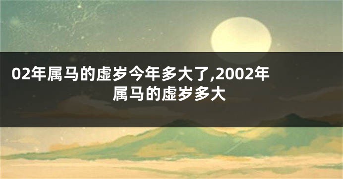 02年属马的虚岁今年多大了,2002年属马的虚岁多大