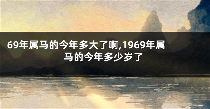 69年属马的今年多大了啊,1969年属马的今年多少岁了