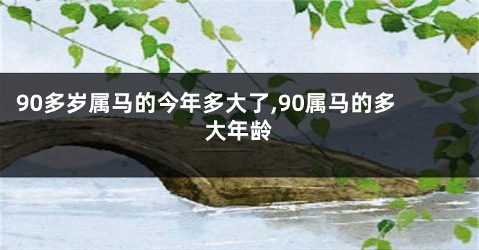 90多岁属马的今年多大了,90属马的多大年龄